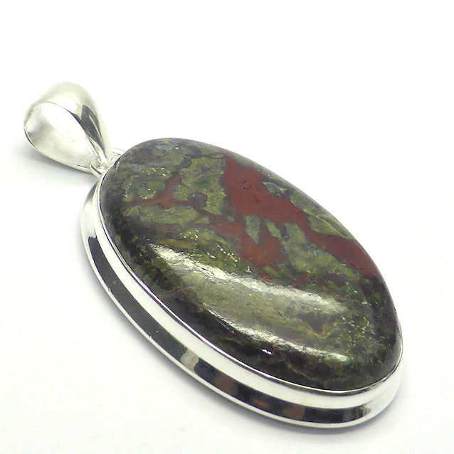 Dragon's Blood Cabochon Pendant | 925 Sterling Silver Setting | Open Back | Creativity Focus | Manifestation | Self Reflection before Action | Genuine Gems from Crystal Heart Melbourne Australia since 1986