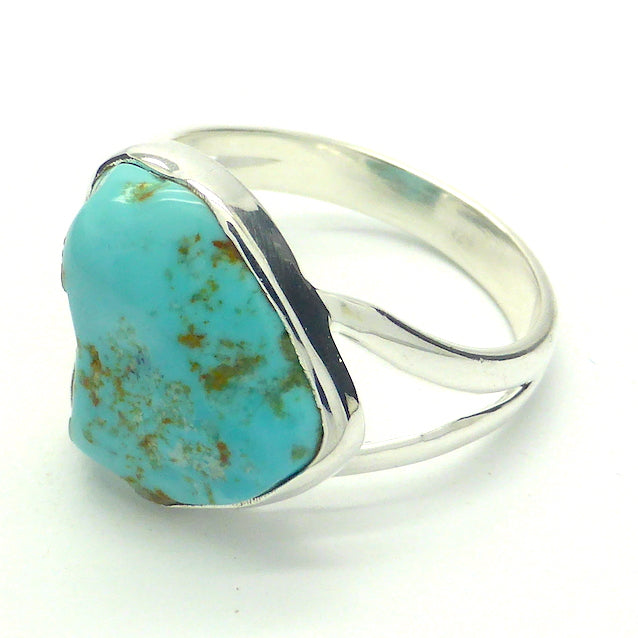 Turquoise Ring Arizona, Sleeping Beauty Mine | 925 Sterling Silver | US Size 9 |  AUS Size R 1/2 | Raw Nugget | Robin's Egg Blue | Quality Besel Setting | open back  | Genuine Gems from Crystal Heart Melbourne since 1986