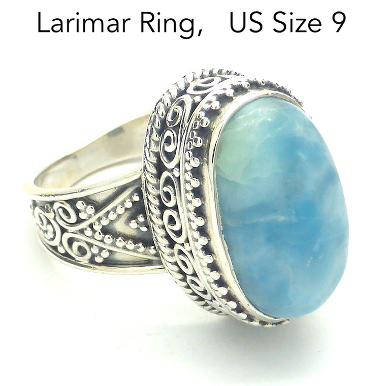 Larimar Ring, Cabochon Oval, 925 Silver r3