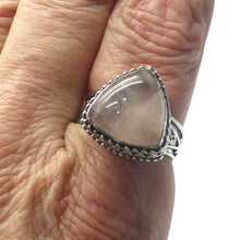 Load image into Gallery viewer, Rose Quartz Cabochon Gemstone Ring | Antique style oxidised silver | 925 Sterling Silver | US Size 9.5 | AUS Size S1/2 | Star Stone Taurus Libra  | Genuine Gemstones from Crystal Heart Melbourne since 1986 