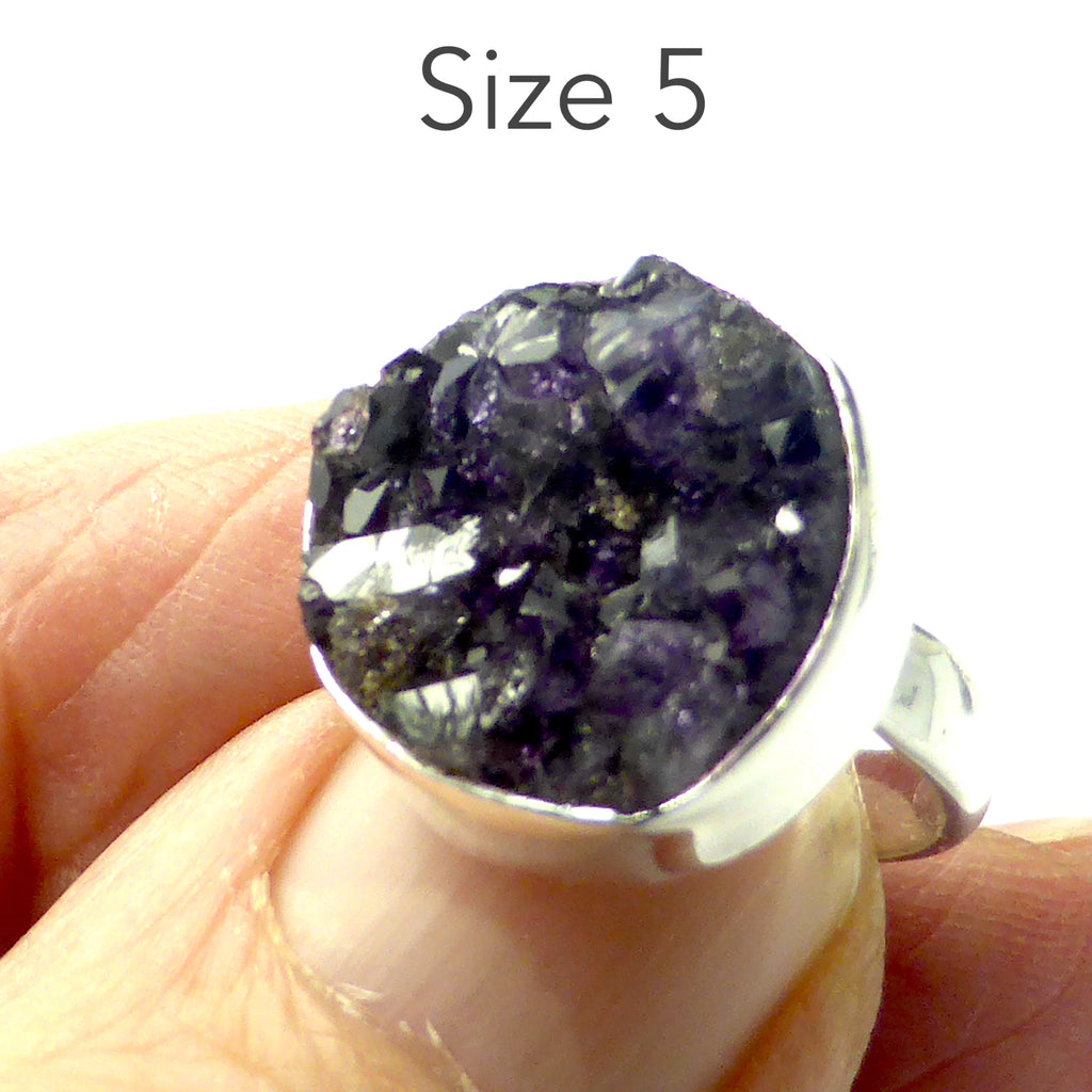 Amethyst Ring, Raw Cluster, 925 Silver r3