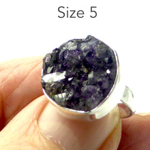 Load image into Gallery viewer, Amethyst Ring, Raw Cluster, 925 Silver r3