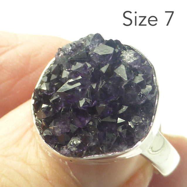 Amethyst Ring, Raw Cluster, 925 Silver r3