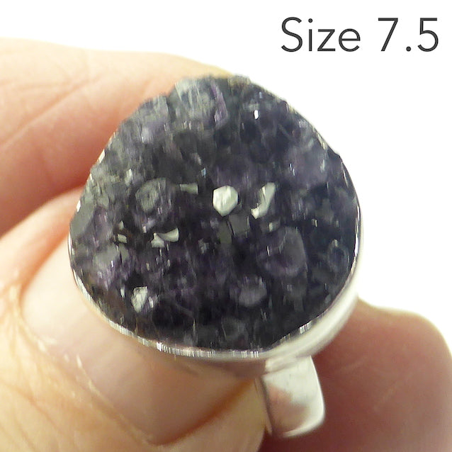 Amethyst Ring, Raw Cluster, 925 Silver r3