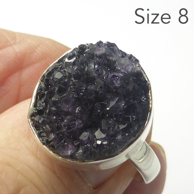 Amethyst Ring, Raw Cluster, 925 Silver r3