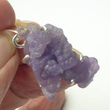 Load image into Gallery viewer, Purple Grape Chalcedony Pendant | Claw set | Open Back | 925 Sterling Silver | Beautiful formation of Purple Botryoidal Chalcedony from Indonesia | Magical formation to inspire the imagination | Combines Amethyst and Chalcedony | Genuine Gems from  Crystal Heart Melbourne Australia since 1986.