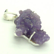 Load image into Gallery viewer, Purple Grape Chalcedony Pendant | Claw set | Open Back | 925 Sterling Silver | Beautiful formation of Purple Botryoidal Chalcedony from Indonesia | Magical formation to inspire the imagination | Combines Amethyst and Chalcedony | Genuine Gems from  Crystal Heart Melbourne Australia since 1986.