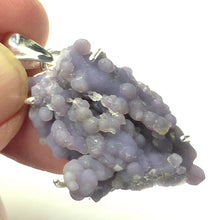 Load image into Gallery viewer, Purple Grape Chalcedony Pendant | Claw set | Open Back | 925 Sterling Silver | Beautiful formation of Purple Botryoidal Chalcedony from Indonesia | Magical formation to inspire the imagination | Combines Amethyst and Chalcedony | Genuine Gems from  Crystal Heart Melbourne Australia since 1986.