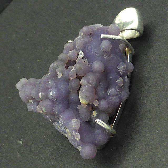 Purple Grape Chalcedony Pendant, Natural Cluster, 925 Silver, r2