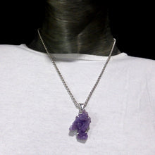 Load image into Gallery viewer, Purple Grape Chalcedony Pendant | Claw set | Open Back | 925 Sterling Silver | Beautiful formation of Purple Botryoidal Chalcedony from Indonesia | Magical formation to inspire the imagination | Combines Amethyst and Chalcedony | Genuine Gems from  Crystal Heart Melbourne Australia since 1986.