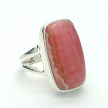 Load image into Gallery viewer, Rhodochrosite Ring | Deep Colour &amp; Translucence | Oblong Cab | Besel Set with open back | Comfy split band | 925 Sterling Silver | US size 6 | AUS Size L1/2 | Passionate Heart | Loving Dream realisation | Genuine Gems from Crystal Heart Australia since 1986