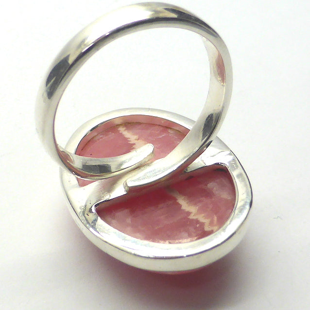 Rhodochrosite Ring, Oval Cabochon, 925 Silver r5