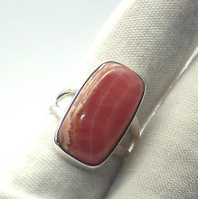 Load image into Gallery viewer, Rhodochrosite Ring | Deep Colour &amp; Translucence | Oblong Cab | Besel Set with open back | Comfy split band | 925 Sterling Silver | US size 6 | AUS Size L1/2 | Passionate Heart | Loving Dream realisation | Genuine Gems from Crystal Heart Australia since 1986