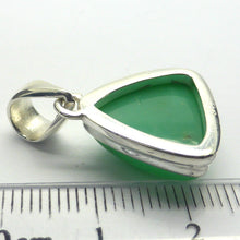 Load image into Gallery viewer, Chrysoprase Pendant | Triangle Cabochon | 925 Sterling Silver | Perfect Apple Green Good Translucency | | AKA Australian Jade | Empowering healer | Genuine Gemstones from Crystal Heart Melbourne Australia since 1986