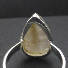 Load image into Gallery viewer, Rutilated Quartz Ring | Angels Hair | Raw Unpolished Natural Teardrop | 925 Sterling Silver | US Size 8.5 | AUS or UK Q 1/2 | Crown Chakra | New Directions | Prosperity | Genuine Gems from Crystal Heart Australia since 1986