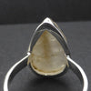 Rutilated Quartz Ring | Angels Hair | Raw Unpolished Natural Teardrop | 925 Sterling Silver | US Size 8.5 | AUS or UK Q 1/2 | Crown Chakra | New Directions | Prosperity | Genuine Gems from Crystal Heart Australia since 1986