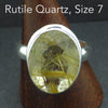 Rutilated Quartz Ring | Angels Hair | Faceted Teardrop | 925 Sterling Silver | US Size 7 | AUS or UK Size N1/2 | Crown Chakra | New Directions | Prosperity | Genuine Gems from Crystal Heart Australia since 1986
