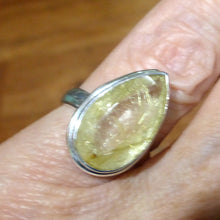 Load image into Gallery viewer, Rutilated Quartz Ring | Angels Hair | Faceted Teardrop | 925 Sterling Silver | US 6.5 | AUS or UK Size M1/2 | Crown Chakra | New Dir