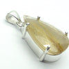 Rutilated Quartz Pendant | Angels Hair | Faceted Teardrop | 925 Sterling Silver | Crown Chakra | New Directions | Prosperity | Genuine Gems from Crystal Heart Australia since 1986