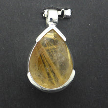 Load image into Gallery viewer, Rutilated Quartz Pendant | Angels Hair | Faceted Teardrop | 925 Sterling Silver | Crown Chakra | New Directions | Prosperity | Genuine Gems from Crystal Heart Australia since 1986