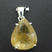 Load image into Gallery viewer, Rutilated Quartz Pendant | Angels Hair | Faceted Teardrop | 925 Sterling Silver | Crown Chakra | New Directions | Prosperity | Genuine Gems from Crystal Heart Australia since 1986