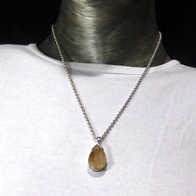 Load image into Gallery viewer, Rutilated Quartz Pendant | Angels Hair | Faceted Teardrop | 925 Sterling Silver | Crown Chakra | New Directions | Prosperity | Genuine Gems from Crystal Heart Australia since 1986