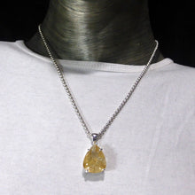 Load image into Gallery viewer, Rutilated Quartz Pendant | Angels Hair | Faceted Teardrop | 925 Sterling Silver | Crown Chakra | New Directions | Prosperity | Genuine Gems from Crystal Heart Australia since 1986