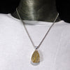 Rutilated Quartz Pendant | Angels Hair | Faceted Teardrop | 925 Sterling Silver | Crown Chakra | New Directions | Prosperity | Genuine Gems from Crystal Heart Australia since 1986