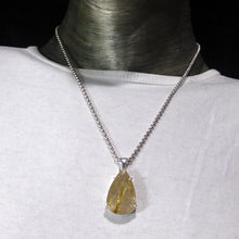 Load image into Gallery viewer, Rutilated Quartz Pendant | Angels Hair | Faceted Teardrop | 925 Sterling Silver | Crown Chakra | New Directions | Prosperity | Genuine Gems from Crystal Heart Australia since 1986