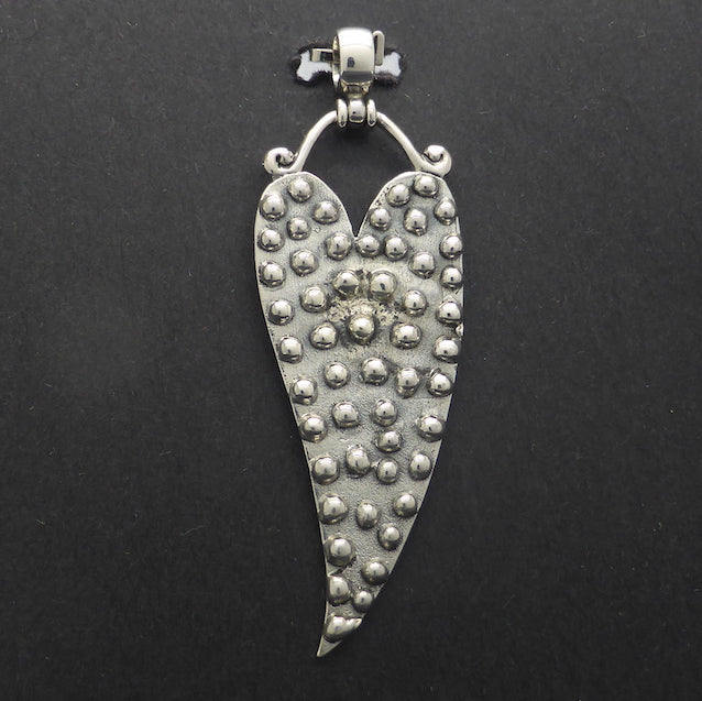 Heart and Leaf Pendant | 925 Sterling Silver | Casual stylish oxidised | Crystal Heart Melbourne Australia since 1986