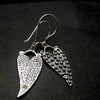 Heart and Leaf Pendant, Oxidised 925 Silver