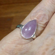 Load image into Gallery viewer, Kunzite Ring, Teardrop Cabochon, 925 Sterling Silver r1