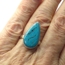 Load image into Gallery viewer, Peruvian Opalina Ring | Teardrop Cabochon | 925 Sterling Silver Setting | US Size 9 | AUS Size R1/2 | Uplift and protect the Heart | Connect Heaven and Earth | Peaceful Power | Spiritual Silence  Creativity | Expression | Genuine Gems from Crystal Heart Melbourne Australia since 1986