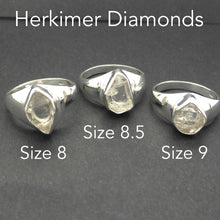 Load image into Gallery viewer, Herkimer Diamond Solitaire Ring | 925 Sterling Silver | Herkimer County NY State | Bezel Set | Open Back | US Size 8, 8.5 and 9 | Genuine Gems from Crystal Heart Melbourne Australia since 1986