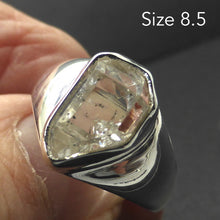 Load image into Gallery viewer, Herkimer Diamond Solitaire Ring | 925 Sterling Silver | Herkimer County NY State | Bezel Set | Open Back | US Size 8, 8.5 and 9 | Genuine Gems from Crystal Heart Melbourne Australia since 1986