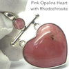 Pink Opalina Heart Pendant | Rhodochrosite Accent | Awaken and Refince compassionate Love |  Unique Steampunk Goddess Design | 925 Sterling Silver |  Quality Silver Work | Custom made  Bail | Genuine Gems from Crystal Heart Melbourne Australia since 1986