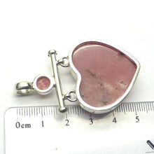 Load image into Gallery viewer, Pink Opalina Heart Pendant | Rhodochrosite Accent | Awaken and Refince compassionate Love |  Unique Steampunk Goddess Design | 925 Sterling Silver |  Quality Silver Work | Custom made  Bail | Genuine Gems from Crystal Heart Melbourne Australia since 1986