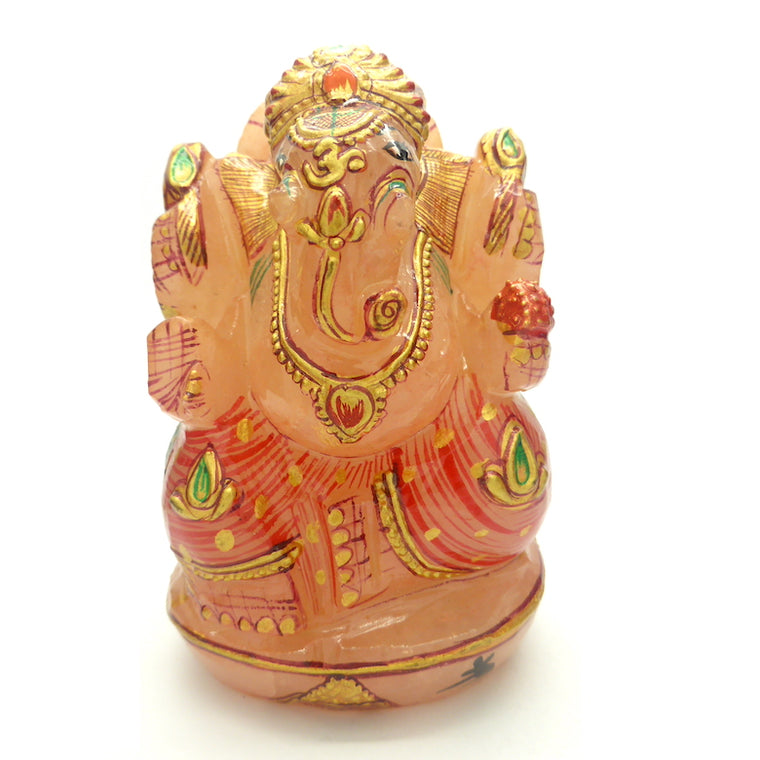 Rose Quartz Ganesha Carving B