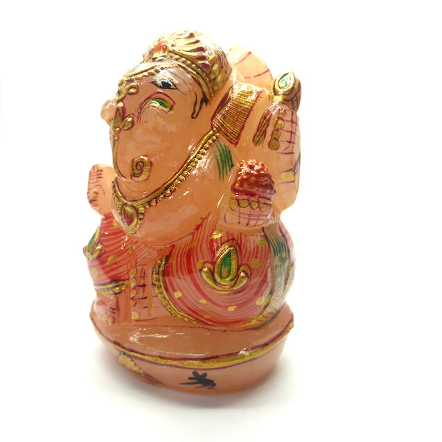 Rose Quartz Ganesha Carving B