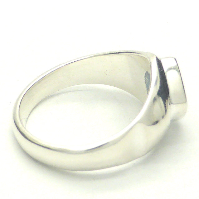 Aquamarine Ring | Signet Style | 925 Sterling Silver | Faceted Square set as Diamond | US Size 6 | AUS Size L1/2 | Beautiful Gem, just a few inclusions | Emotional uplifts calm and strength | Genuine Gemstones from Crystal Heart Melbourne Australia since 1986