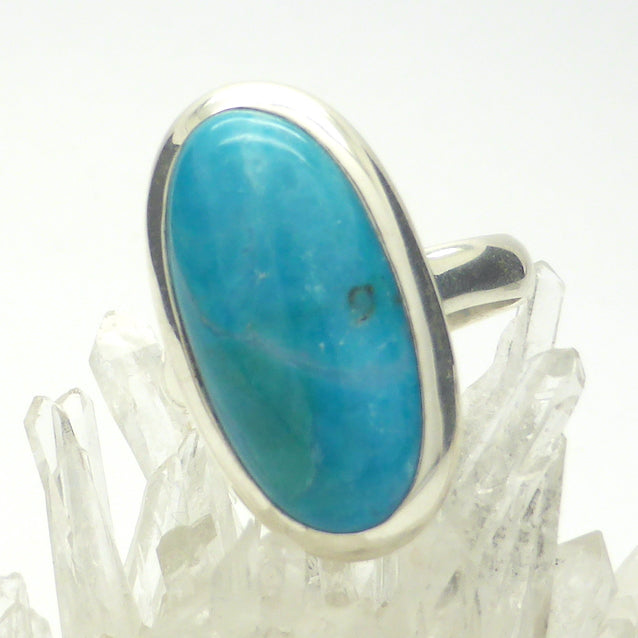 Peruvian Opalina Ring | Long Oval Cabochon | 925 Sterling Silver Setting | US Size 7.75 | AUS Size P| Uplift and protect the Heart | Connect Heaven and Earth | Peaceful Power | Spiritual Silnce  Creativity | Expression | Genuine Gems from Crystal Heart Melbourne Australia since 1986