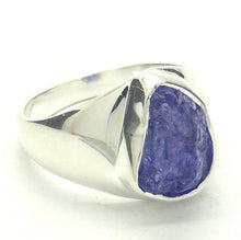 Load image into Gallery viewer, Tanzanite Ring | Rough Nugget | Beautiful blue violet | 925 Sterling Silver | Bezel set in a signet style with substantial silver | US Size 7 | AUS Size N1/2 | reach your Highest Spiritual potential | Genuine Gems from Crystal Heart Melbourne since 1986