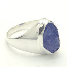 Load image into Gallery viewer, Tanzanite Ring | Rough Nugget | Beautiful blue violet | 925 Sterling Silver | Bezel set in a signet style with substantial silver | US Size 8 | AUS Size P1/2 | reach your Highest Spiritual potential | Genuine Gems from Crystal Heart Melbourne since 1986