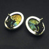 Labradorite Clip Earring | Faceted Oval with strong Gold Green Fire | 925 Sterling Silver | Sagittarius Scorpio Leo Star Stone | Genuine Gems from Crystal Heart Melbourne Australia since 1986