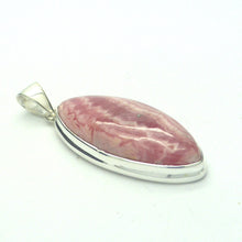 Load image into Gallery viewer, Rhodochrosite Pendant | Translucent Salmon pink with good translucence | 925 Sterling Silver Setting with open back | Deep compassion, wish fulfillment | Genuine Gems from Crystal Heart Melbourne Australia since 1986