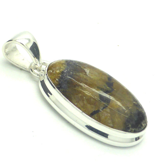 Fluorite Pendant | Blue John | Derbyshire UK | Oval Cabochon | 925 Sterling Silver | Purple and Gold  | Study | Release Inner Genius | Pisces, Capricorn | Genuine Gems from Crystal Heart Melbourne Australia since 1986