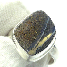 Load image into Gallery viewer, Boulder Opal Ring | 925 Silver | Australian Stone | US Ring Size 8 | AUS Size  P1/2 | Focus emotional creative will onto physical goals | Genuine Gems from Crystal Heart Melbourne since 1986