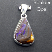 Load image into Gallery viewer, Boulder Opal Pendant | 925 Silver | Australian Stone | Blue and Prple Flash | Heart Centred Spirit | Genuine Gems from Crystal Heart Melbourne since 1986