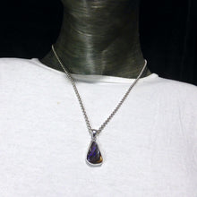 Load image into Gallery viewer, Boulder Opal Pendant | 925 Silver | Australian Stone | Blue and Prple Flash | Heart Centred Spirit | Genuine Gems from Crystal Heart Melbourne since 1986