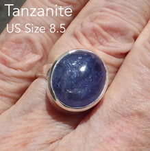 Load image into Gallery viewer, Tanzanite Ring Oval Cabachon | 925 sterling Silver  | US size 8.5 | Euro size Q1/2 | 925 sterling Silver | Genuine stone from Mt Kilimanjaro, Tanzania | Reach your spiritual peak | Genuine Gems from Crystal Heart Melbourne Australia since 1986